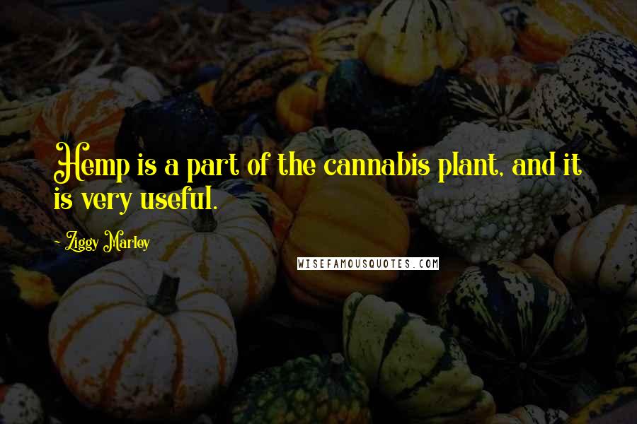 Ziggy Marley Quotes: Hemp is a part of the cannabis plant, and it is very useful.