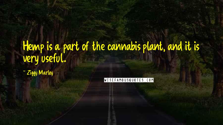 Ziggy Marley Quotes: Hemp is a part of the cannabis plant, and it is very useful.