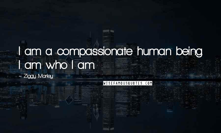 Ziggy Marley Quotes: I am a compassionate human being. I am who I am.