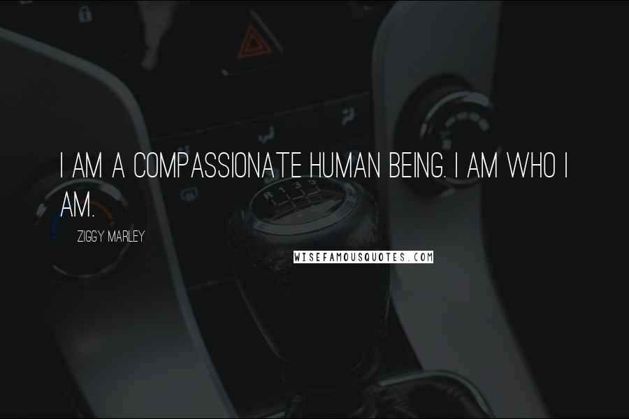 Ziggy Marley Quotes: I am a compassionate human being. I am who I am.