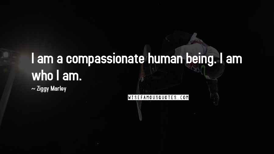 Ziggy Marley Quotes: I am a compassionate human being. I am who I am.