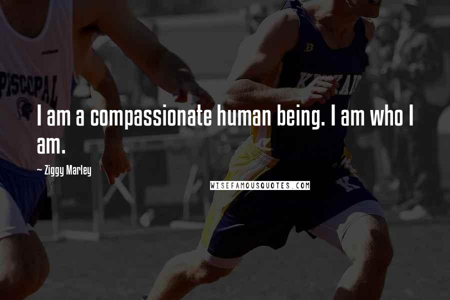 Ziggy Marley Quotes: I am a compassionate human being. I am who I am.