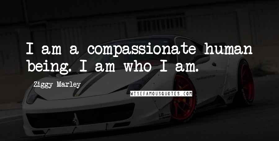 Ziggy Marley Quotes: I am a compassionate human being. I am who I am.