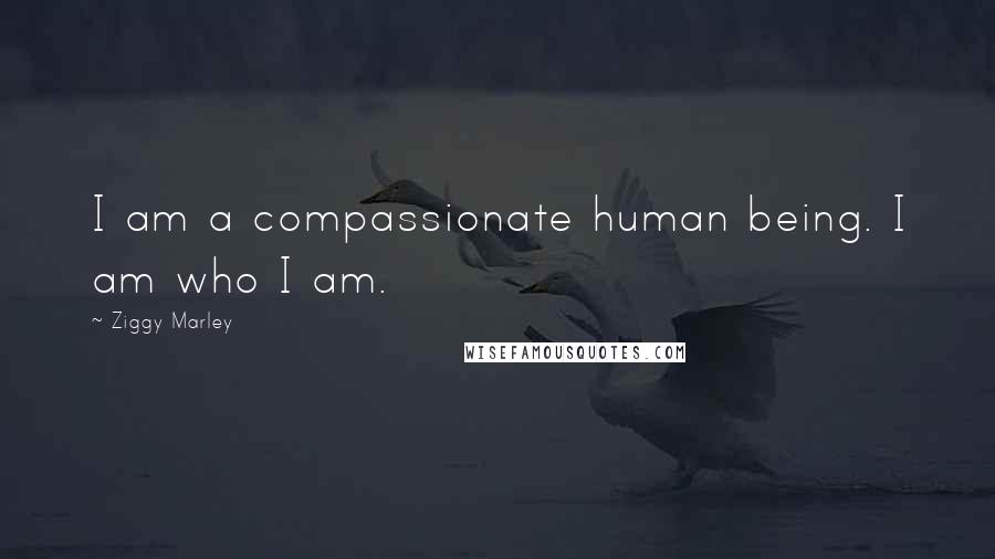 Ziggy Marley Quotes: I am a compassionate human being. I am who I am.