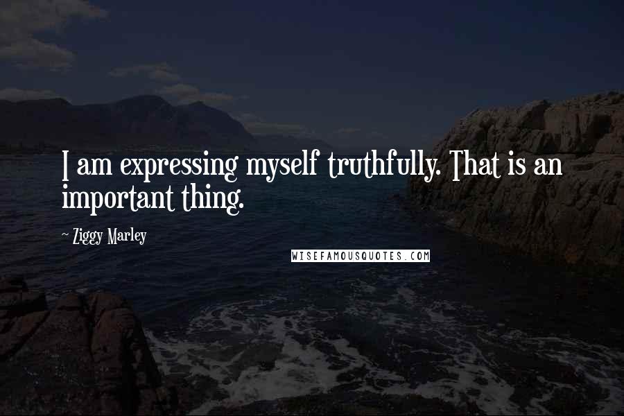 Ziggy Marley Quotes: I am expressing myself truthfully. That is an important thing.