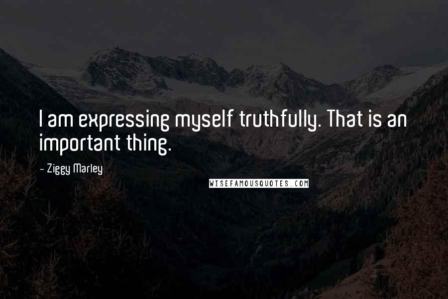 Ziggy Marley Quotes: I am expressing myself truthfully. That is an important thing.