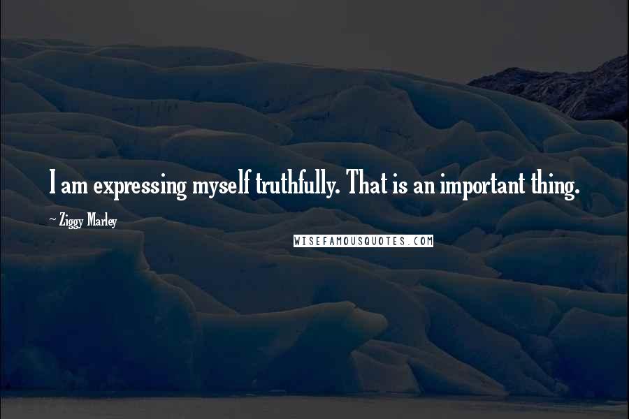 Ziggy Marley Quotes: I am expressing myself truthfully. That is an important thing.