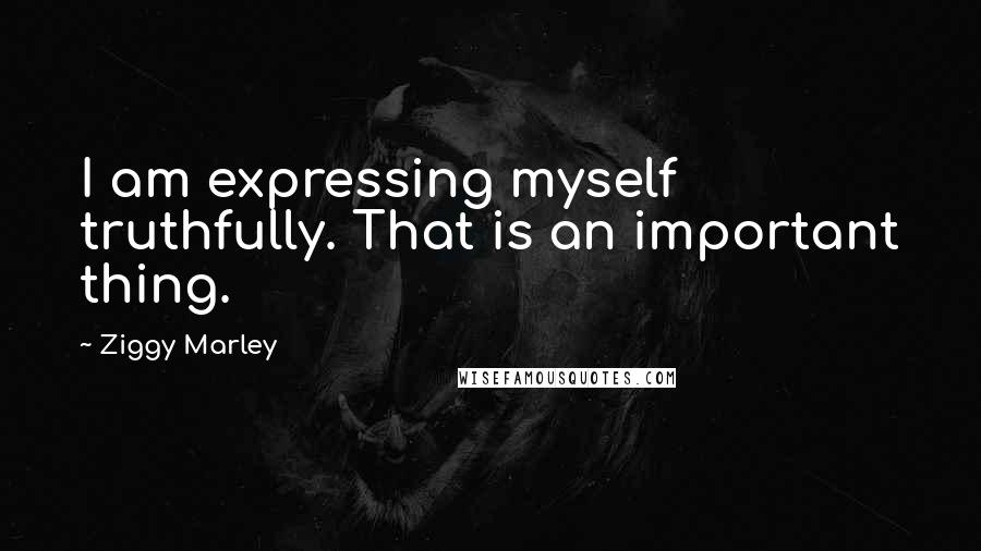 Ziggy Marley Quotes: I am expressing myself truthfully. That is an important thing.