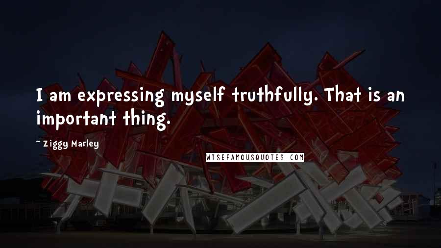 Ziggy Marley Quotes: I am expressing myself truthfully. That is an important thing.