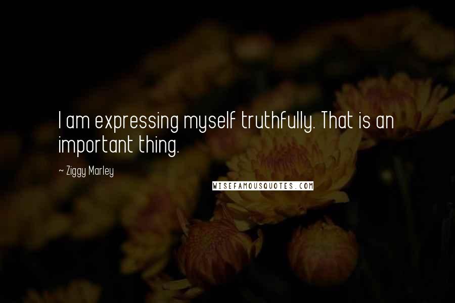 Ziggy Marley Quotes: I am expressing myself truthfully. That is an important thing.