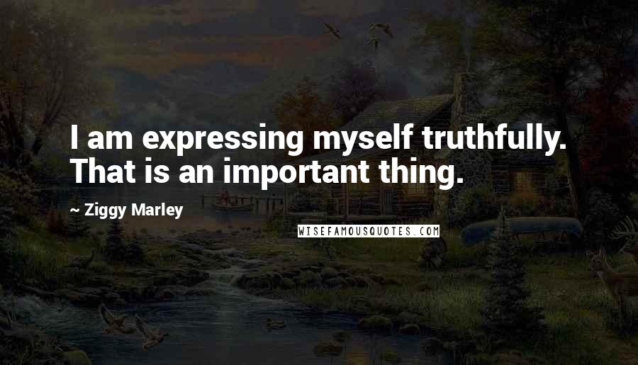 Ziggy Marley Quotes: I am expressing myself truthfully. That is an important thing.