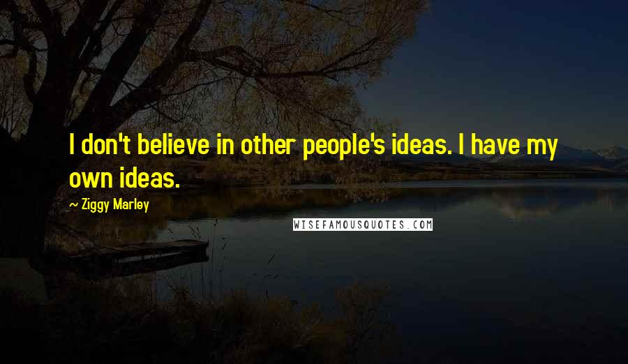 Ziggy Marley Quotes: I don't believe in other people's ideas. I have my own ideas.