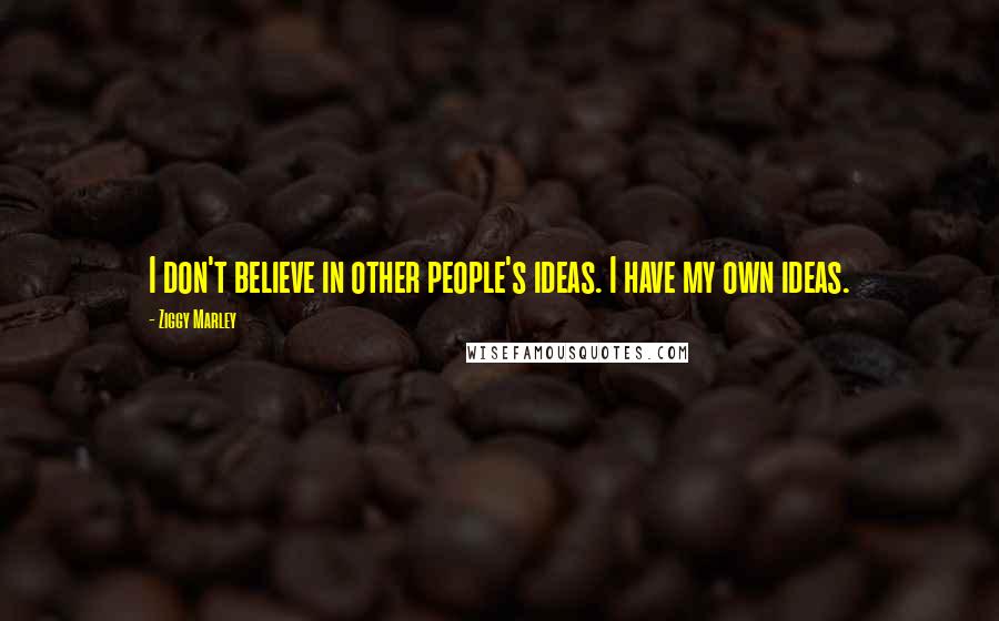 Ziggy Marley Quotes: I don't believe in other people's ideas. I have my own ideas.