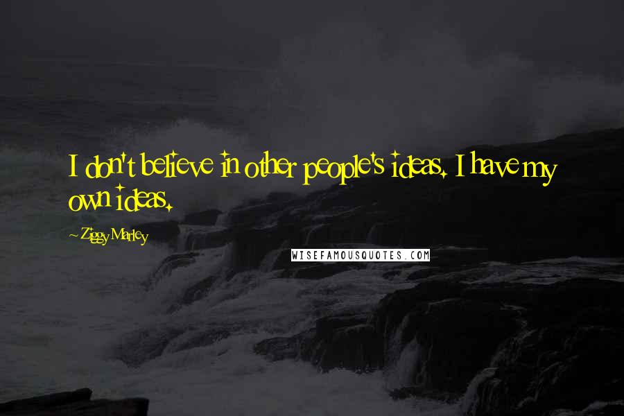 Ziggy Marley Quotes: I don't believe in other people's ideas. I have my own ideas.