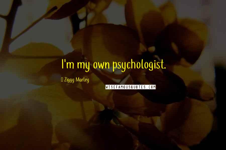 Ziggy Marley Quotes: I'm my own psychologist.