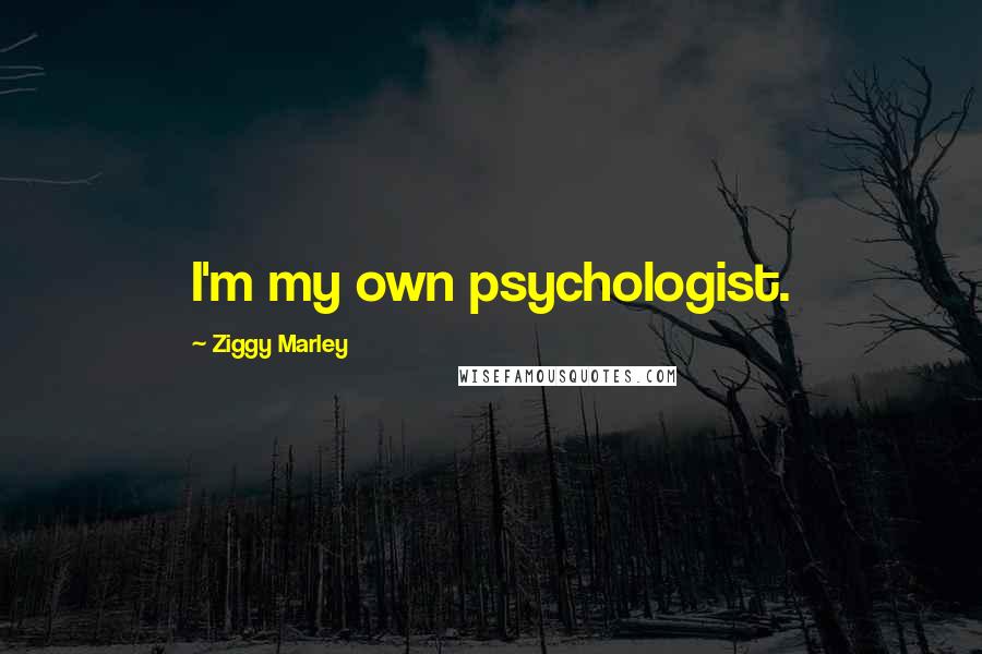 Ziggy Marley Quotes: I'm my own psychologist.