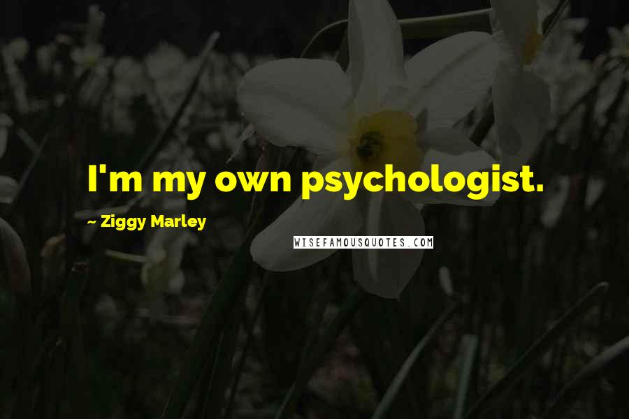 Ziggy Marley Quotes: I'm my own psychologist.