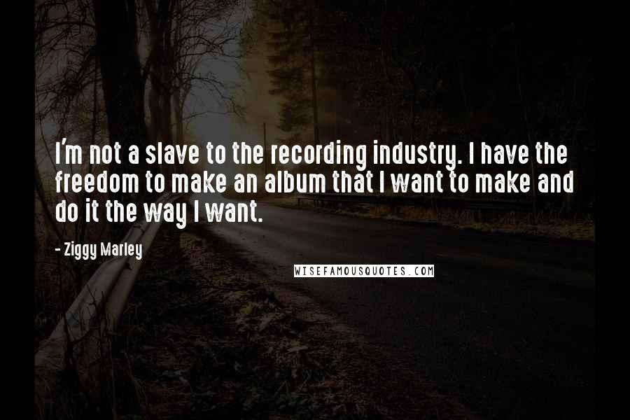 Ziggy Marley Quotes: I'm not a slave to the recording industry. I have the freedom to make an album that I want to make and do it the way I want.