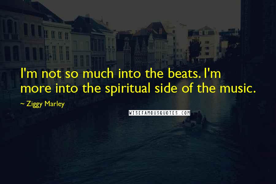 Ziggy Marley Quotes: I'm not so much into the beats. I'm more into the spiritual side of the music.