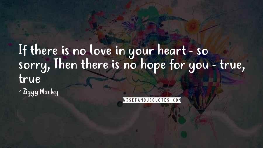 Ziggy Marley Quotes: If there is no love in your heart - so sorry, Then there is no hope for you - true, true