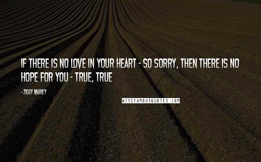 Ziggy Marley Quotes: If there is no love in your heart - so sorry, Then there is no hope for you - true, true