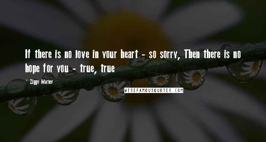 Ziggy Marley Quotes: If there is no love in your heart - so sorry, Then there is no hope for you - true, true