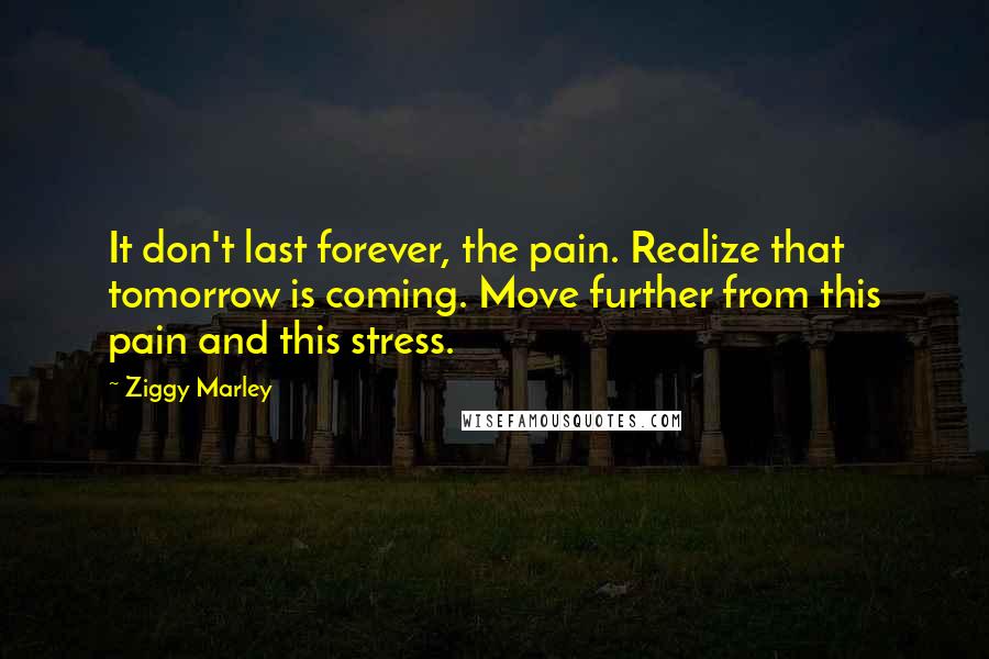 Ziggy Marley Quotes: It don't last forever, the pain. Realize that tomorrow is coming. Move further from this pain and this stress.