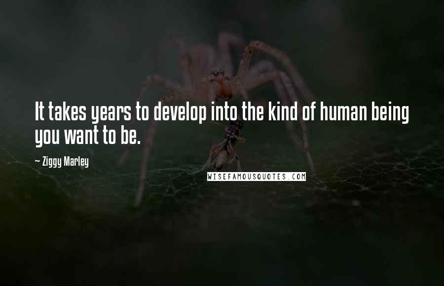 Ziggy Marley Quotes: It takes years to develop into the kind of human being you want to be.