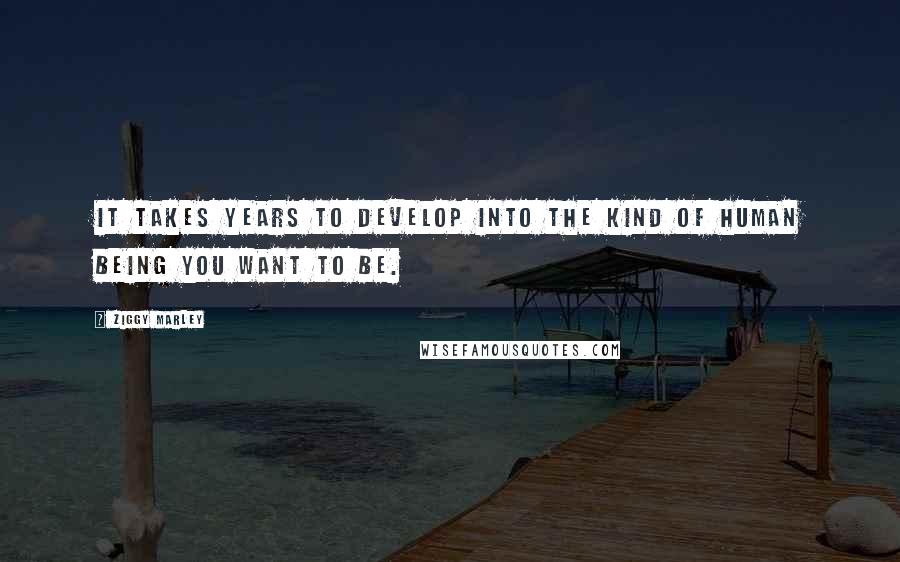 Ziggy Marley Quotes: It takes years to develop into the kind of human being you want to be.