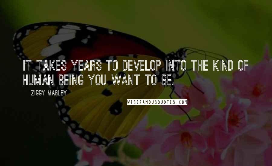 Ziggy Marley Quotes: It takes years to develop into the kind of human being you want to be.