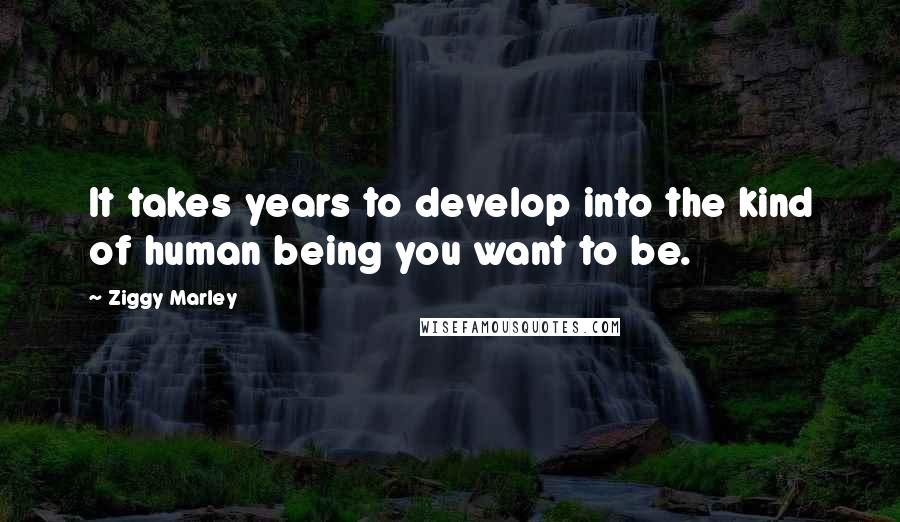 Ziggy Marley Quotes: It takes years to develop into the kind of human being you want to be.