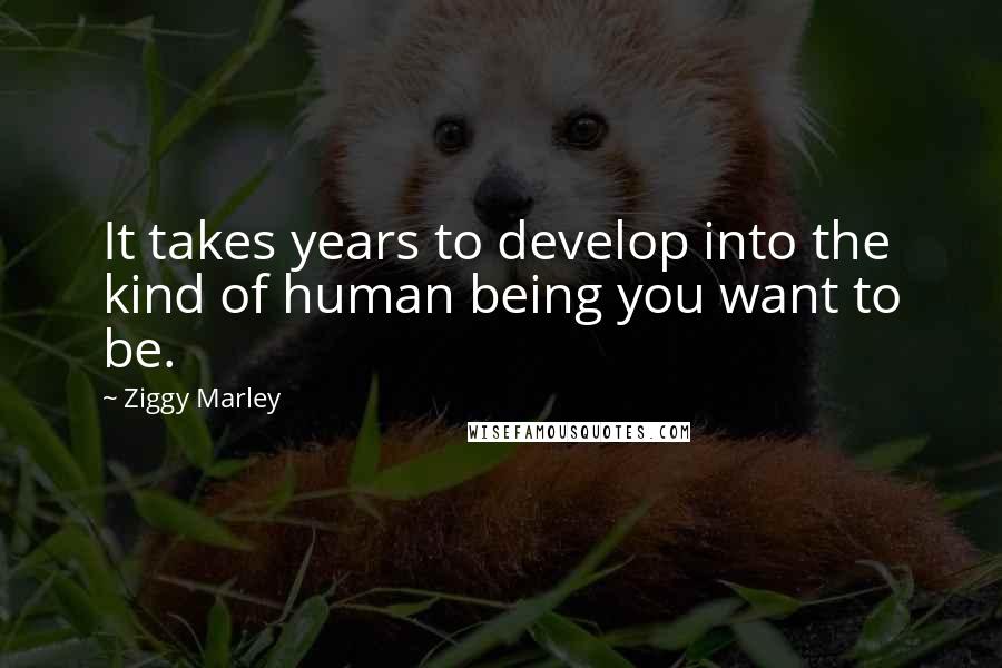 Ziggy Marley Quotes: It takes years to develop into the kind of human being you want to be.