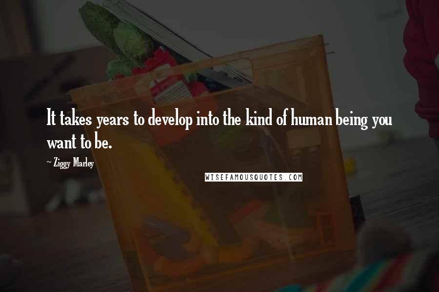 Ziggy Marley Quotes: It takes years to develop into the kind of human being you want to be.