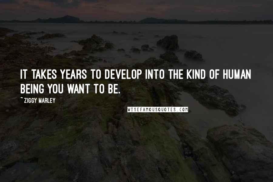 Ziggy Marley Quotes: It takes years to develop into the kind of human being you want to be.