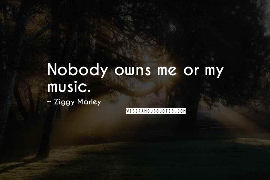 Ziggy Marley Quotes: Nobody owns me or my music.