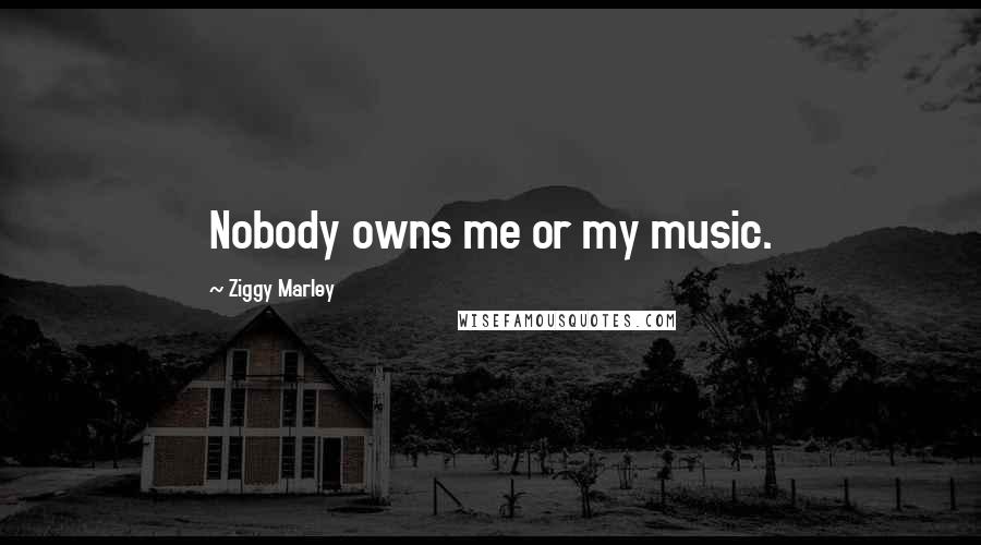 Ziggy Marley Quotes: Nobody owns me or my music.