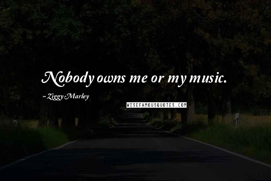 Ziggy Marley Quotes: Nobody owns me or my music.