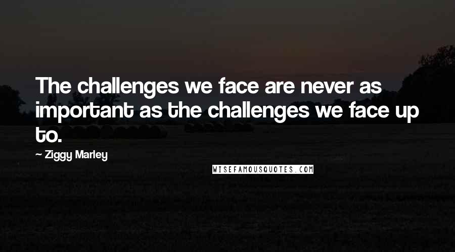 Ziggy Marley Quotes: The challenges we face are never as important as the challenges we face up to.