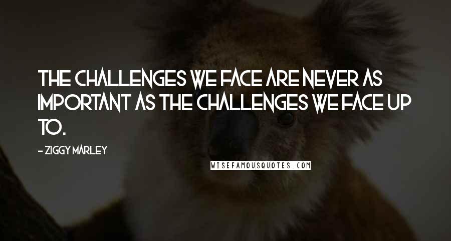 Ziggy Marley Quotes: The challenges we face are never as important as the challenges we face up to.