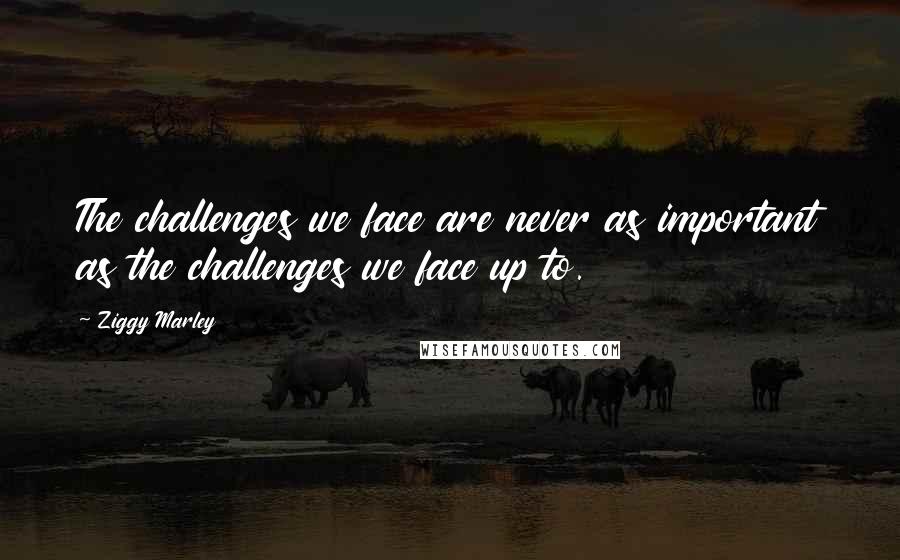 Ziggy Marley Quotes: The challenges we face are never as important as the challenges we face up to.