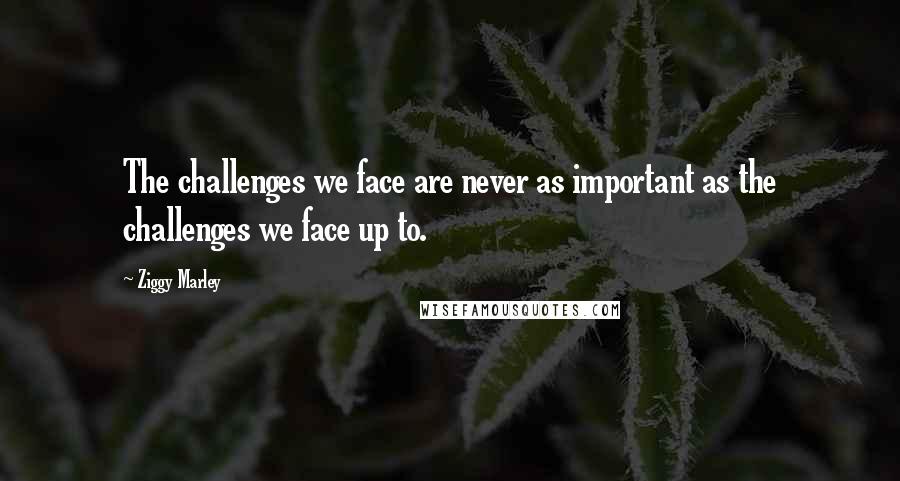 Ziggy Marley Quotes: The challenges we face are never as important as the challenges we face up to.