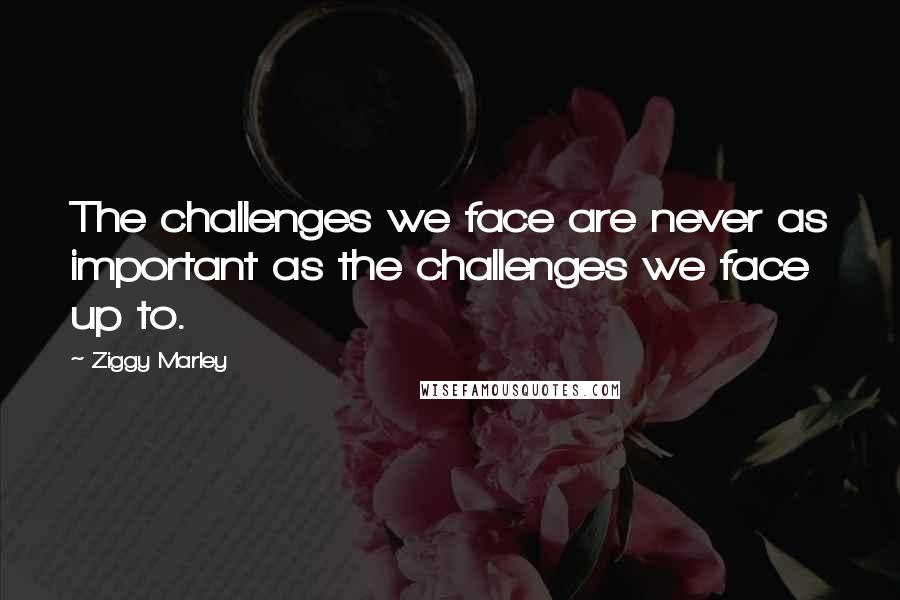 Ziggy Marley Quotes: The challenges we face are never as important as the challenges we face up to.