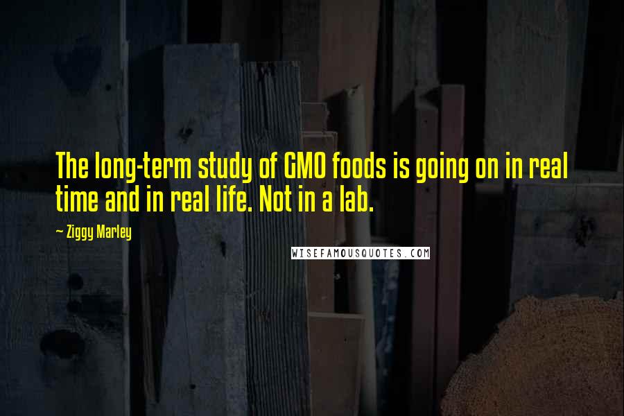 Ziggy Marley Quotes: The long-term study of GMO foods is going on in real time and in real life. Not in a lab.