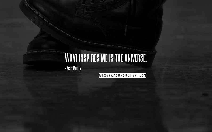 Ziggy Marley Quotes: What inspires me is the universe.