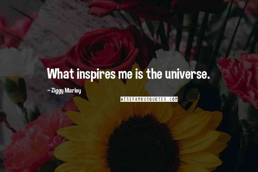 Ziggy Marley Quotes: What inspires me is the universe.