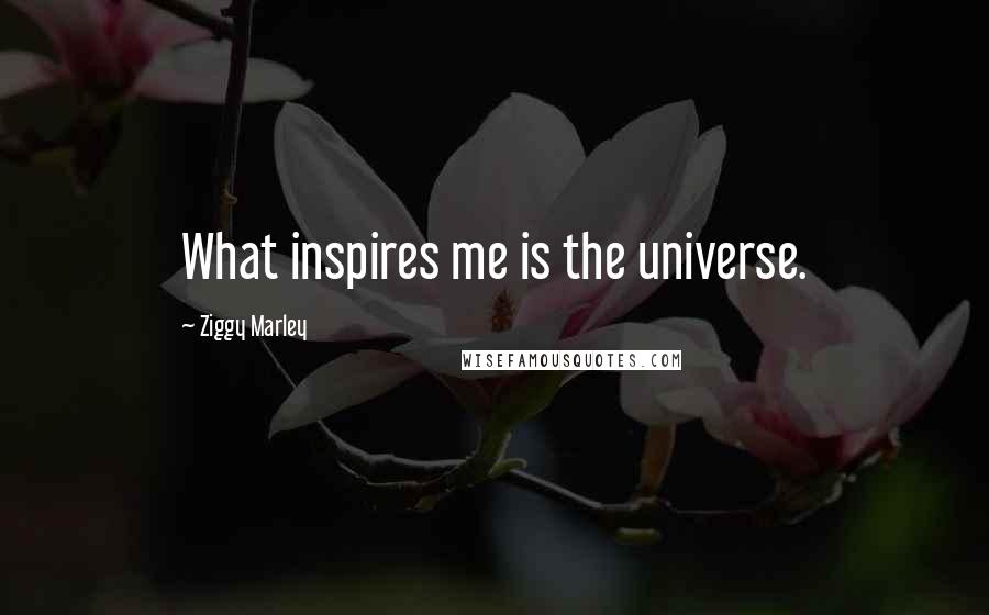 Ziggy Marley Quotes: What inspires me is the universe.