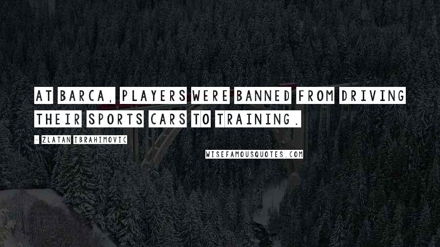 Zlatan Ibrahimovic Quotes: At Barca, players were banned from driving their sports cars to training.
