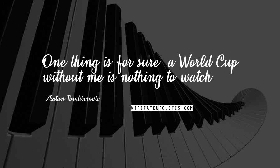 Zlatan Ibrahimovic Quotes: One thing is for sure: a World Cup without me is nothing to watch.
