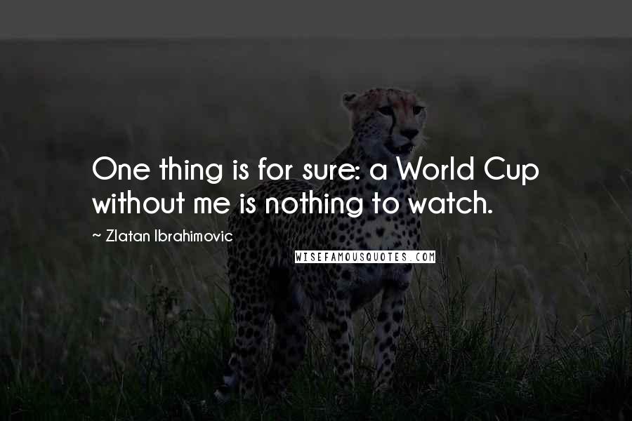 Zlatan Ibrahimovic Quotes: One thing is for sure: a World Cup without me is nothing to watch.