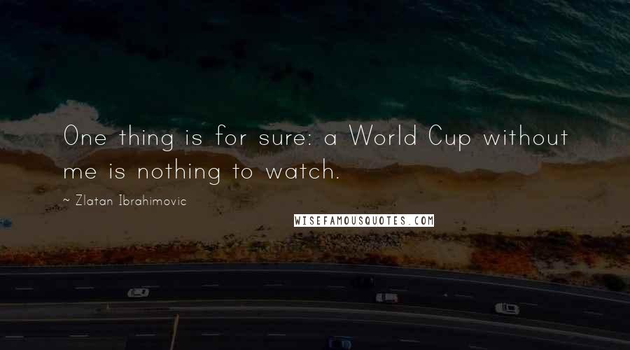 Zlatan Ibrahimovic Quotes: One thing is for sure: a World Cup without me is nothing to watch.